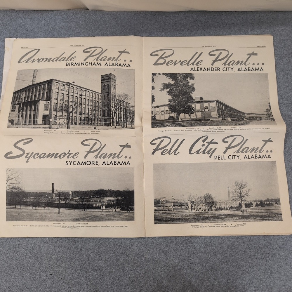 2 Avondale Sun Newspapers 1943 WWII Mill WINS Army-Navy Production Award Alabama - Picture 3 of 8